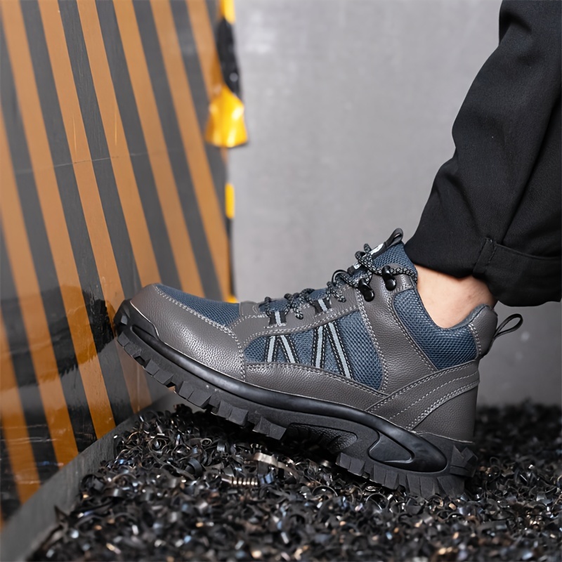 Men's High Top Safety Sneakers - Steel Toe, Lace-Up, Comfortable for All Seasons & Work