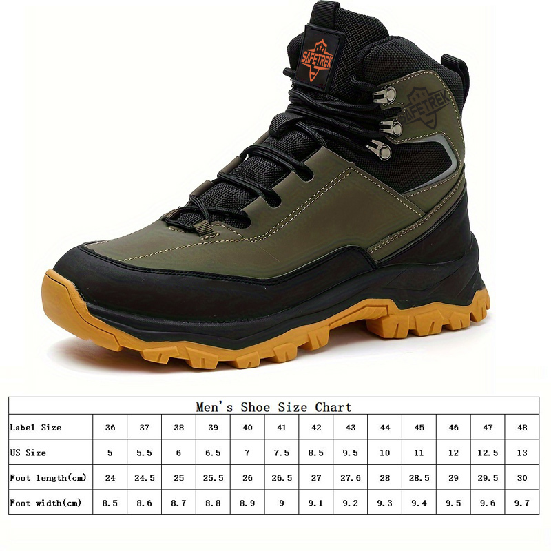Anti-puncture Microfiber Leather Insurance Lightweight Breathable Safety Boots Labor Protective Shoes, Anti-slip, Waterproof And Puncture-proof Steel Toe Footwear Work Boots FOR Outdoor/Hiking/Construction, All-seasons