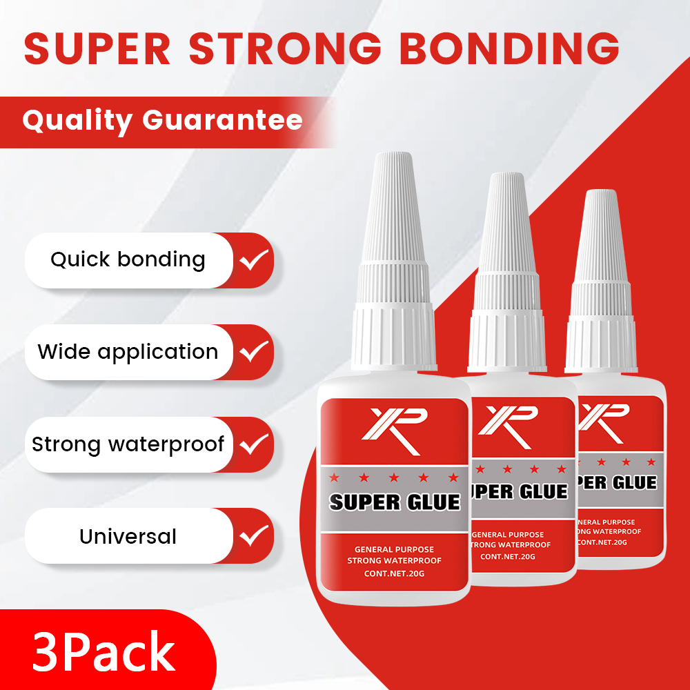 3-pack of super strong all-purpose glue, super adhesion, quick drying, thin, waterproof craft glue, suitable for DIY decorations, Christmas decorations, model making - suitable for plastic, metal, wood, glass, ceramics, etc., 20g each