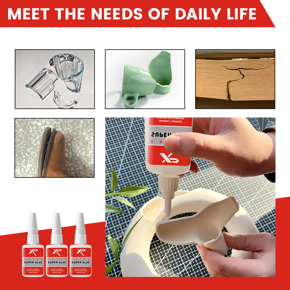 3-pack of super strong all-purpose glue, super adhesion, quick drying, thin, waterproof craft glue, suitable for DIY decorations, Christmas decorations, model making - suitable for plastic, metal, wood, glass, ceramics, etc., 20g each