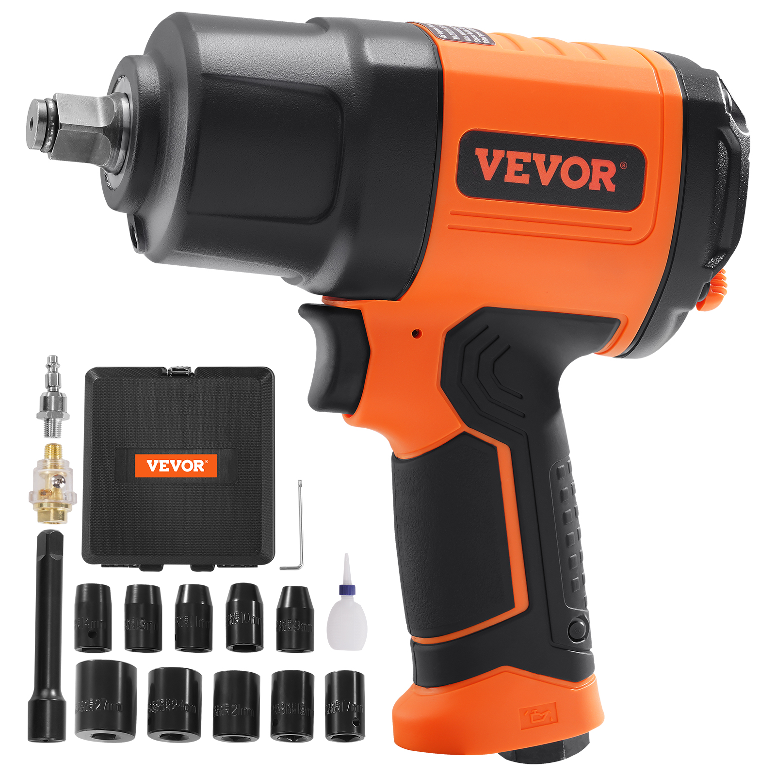 1 Inch Air Impact Wrench, Up to 3160 ft-lbs High Reverse Torque Output 1" Pneumatic Impact Gun w/ 8 Inch Extended Anvil &amp; Carrying Case for Heavy Duty Repairs and Maintenance