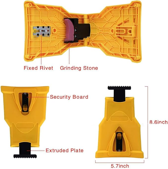 Chainsaw Sharpener, Portable Chainsaw Sharpener, Universal Chain Saw Blade Sharpener Kit with 5 Sharpening Stones, Fast Working Chainsaw Chain Sharpening Tool for 12-22 Inch Chain Saws