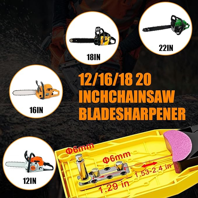Chainsaw Sharpener, Portable Chainsaw Sharpener, Universal Chain Saw Blade Sharpener Kit with 5 Sharpening Stones, Fast Working Chainsaw Chain Sharpening Tool for 12-22 Inch Chain Saws