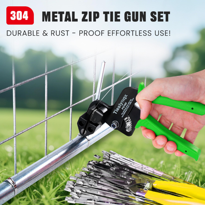Cable Tie Gun Kit, Specialized Tool For Tightening And Cutting Stainless Steel Cable Ties, Comes With 150 Pieces Of Uv-Resistant Heavy-Duty Metal zip Ties And Industrial Scissors.