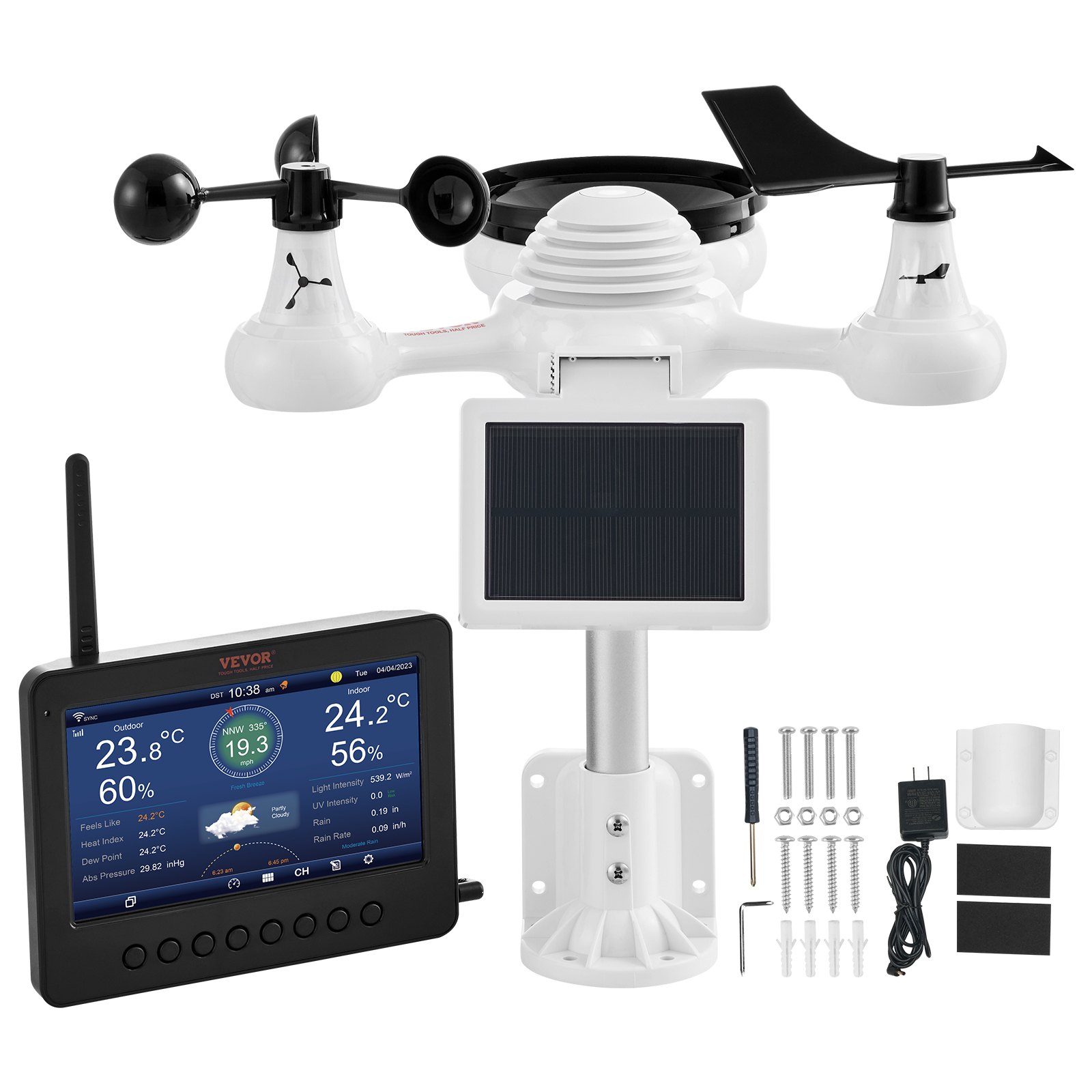 7-in-1 Wi-Fi Weather Station 7 in TFT Display Wireless Outdoor Sensor