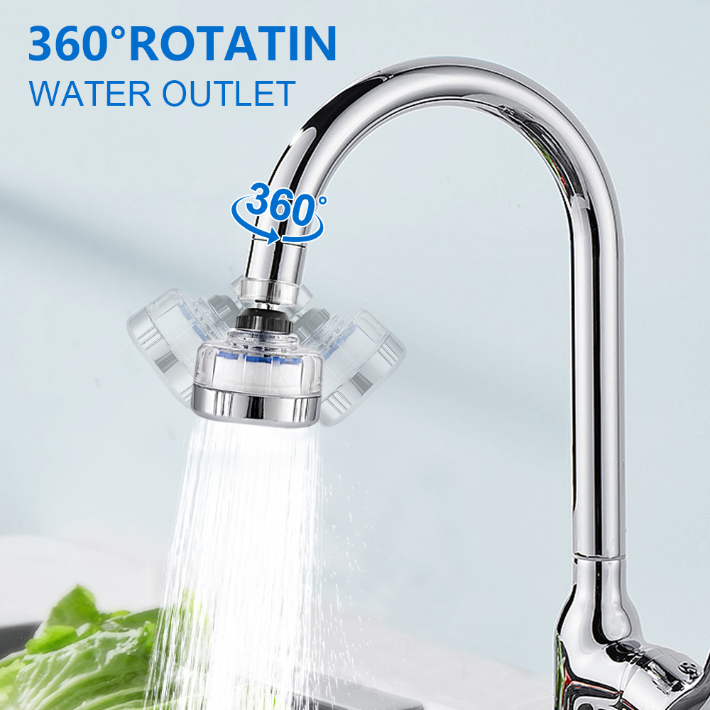 3Pack Universal 360° Rotating Faucet Water Filter Kit with 6 Replacement Filter for Kitchen &amp; Bathroom Sink