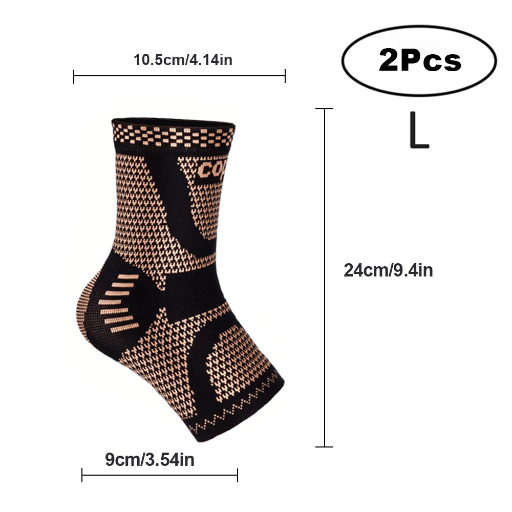 ARITAUM COPPER Foot &amp; Ankle Brace Socks for Sprained Ankle Compression Sleeve - Plantar Fasciitis Relief Brace, Foot Support for Women &amp; Men - Tendonitis &amp; Arthritis Foot Sleeve, Stabilizing Ankle Wrap