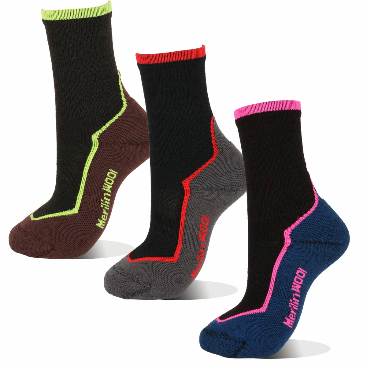 Merino Wool Hiking Socks for Men & Women - Thermal Outdoor Trekking Socks for Cold Weather, Moisture Wicking Breathable Athletic Socks for Running, Camping