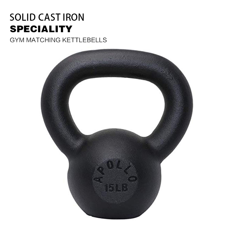 A4A 15LB Powder Coated Cast Iron Kettlebell for Men and Women's Gym, Same Family Kettlebell