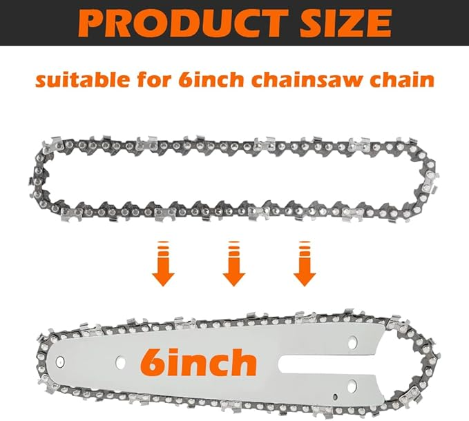6 Inch Mini Chainsaw Chain Replacement Accessories,4 Pieces Chain Saw Chains for Cordless Electric Portable Mini Chainsaw for Pruning Shears Wood Cutting(37 Drive Links)