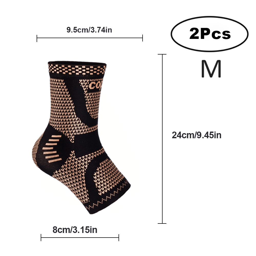 ARITAUM COPPER Foot & Ankle Brace Socks for Sprained Ankle Compression Sleeve - Plantar Fasciitis Relief Brace, Foot Support for Women & Men - Tendonitis & Arthritis Foot Sleeve, Stabilizing Ankle Wrap