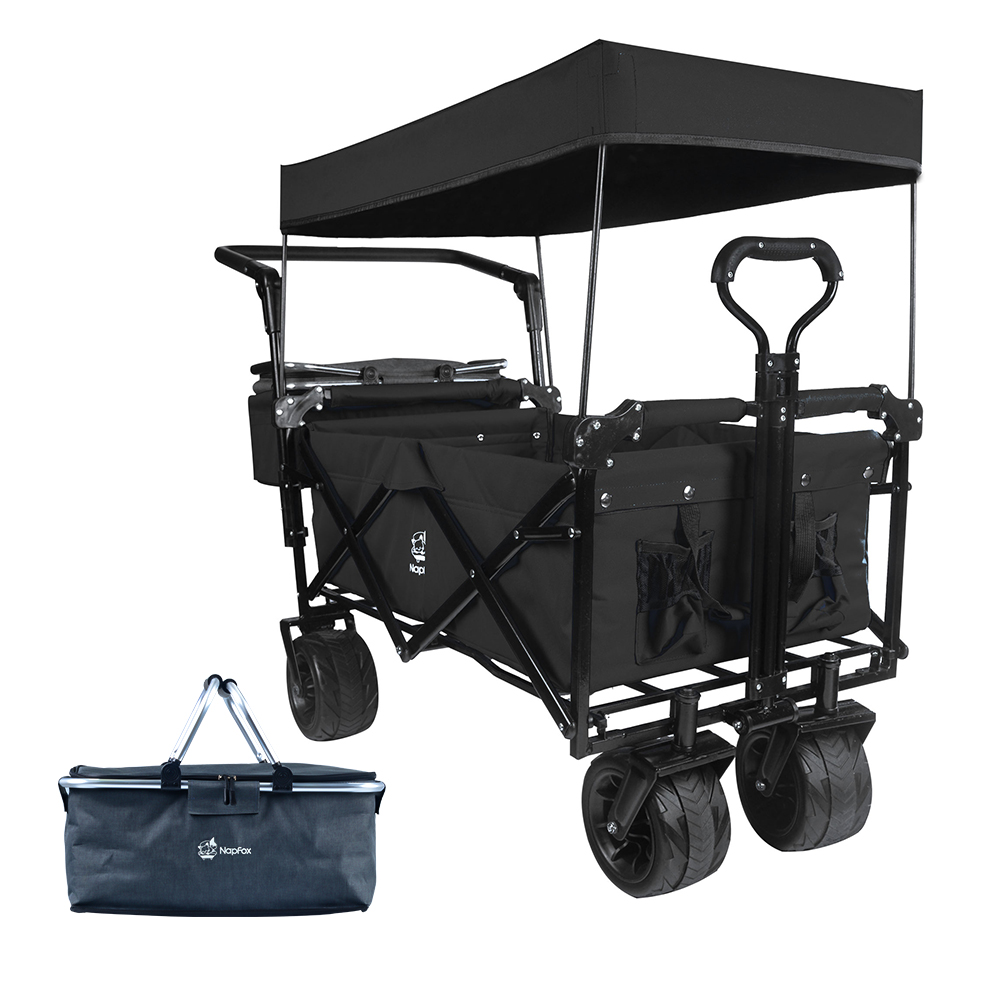 Collapsible Wagon Heavy Duty Folding Wagon Cart black