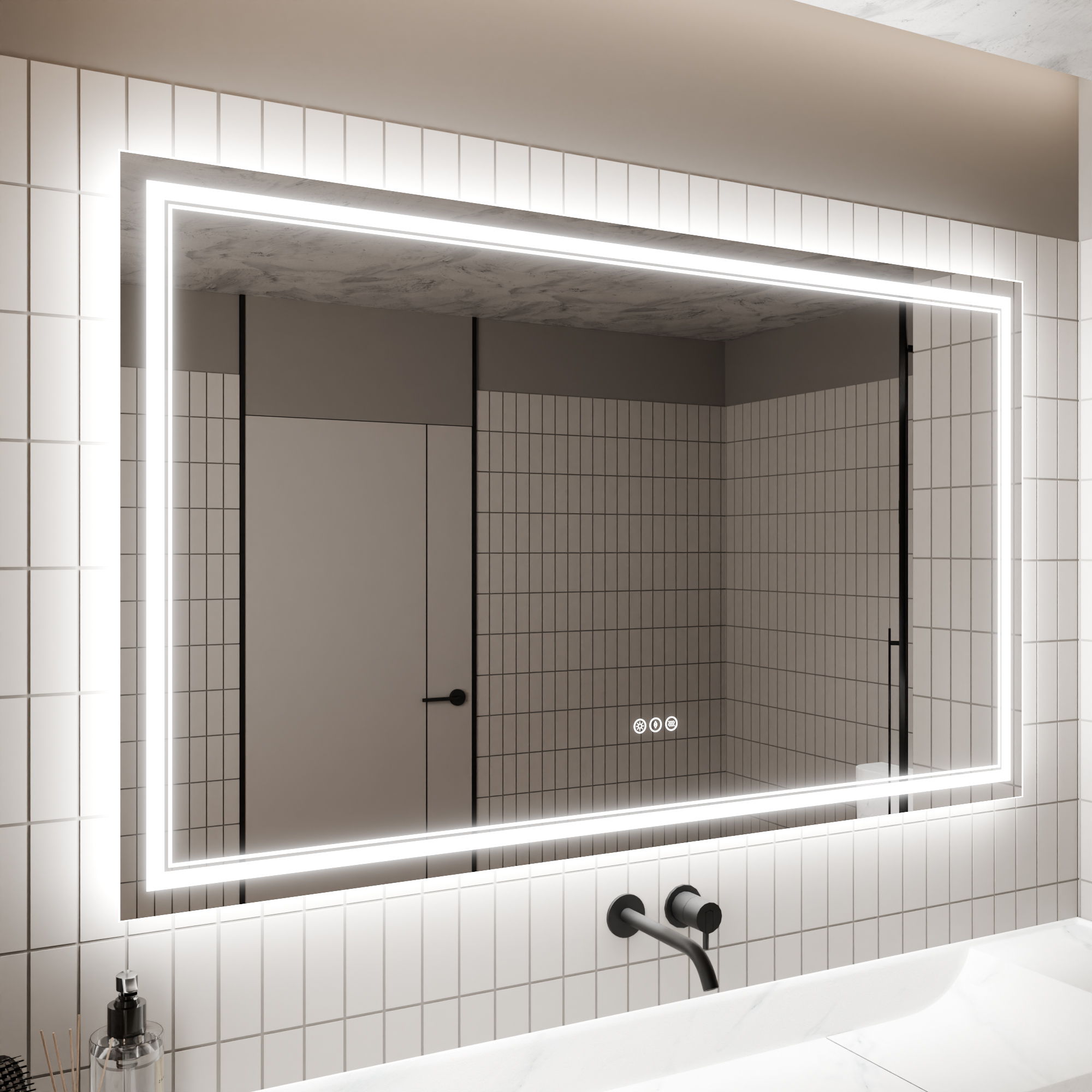 LED Bathroom Vanity Mirror with Light, 36x 60 inch, Anti Fog, Dimmable,Tricolor temperature，Backlit &amp; Frontlit，Both Vertical and Horizontal Wall Mounted Vanity Mirror(36x60)