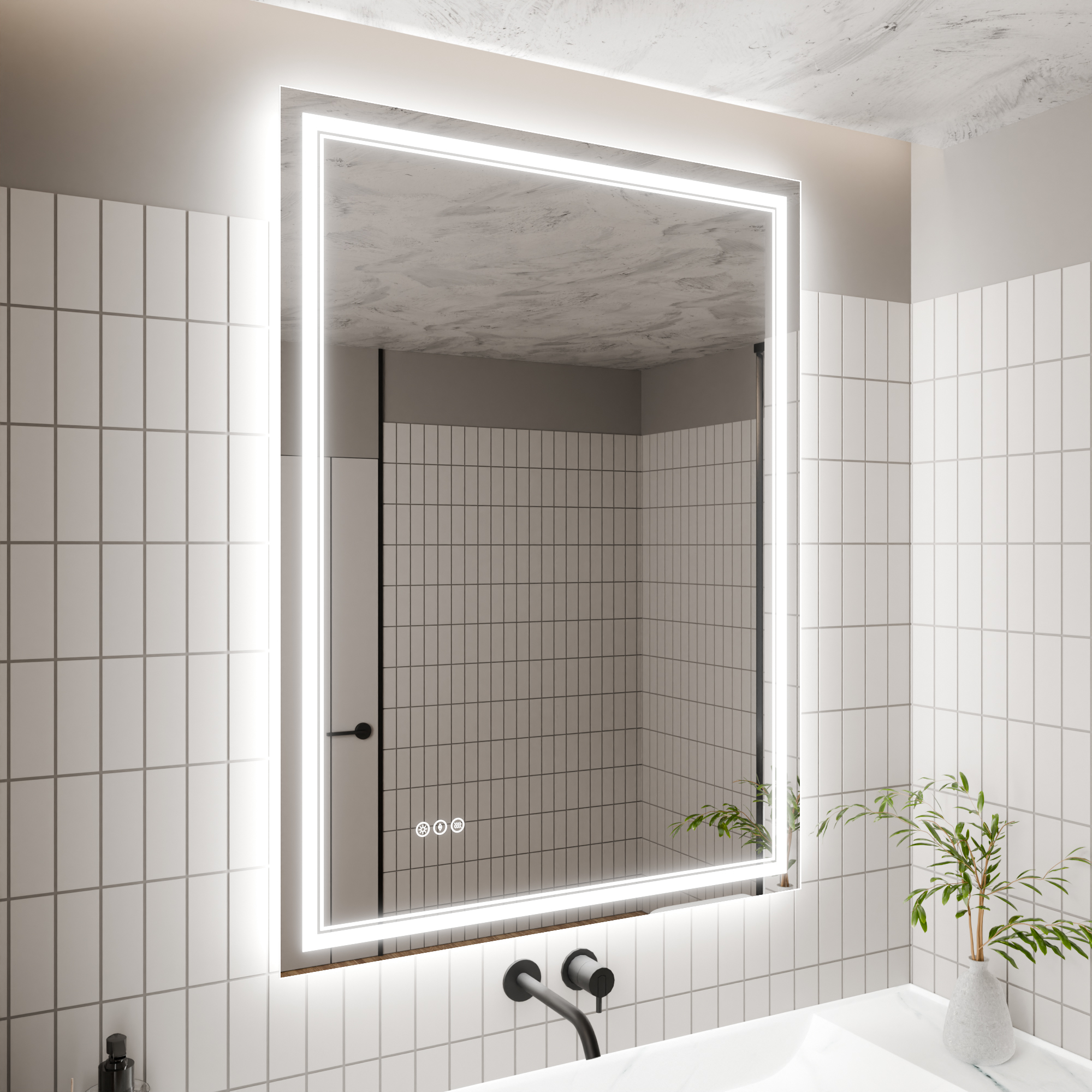 LED Bathroom Vanity Mirror with Light, 36x 48 inch, Anti Fog, Dimmable,Tricolor temperature，Backlit &amp; Frontlit，Both Vertical and Horizontal Wall Mounted Vanity Mirror(36x48)