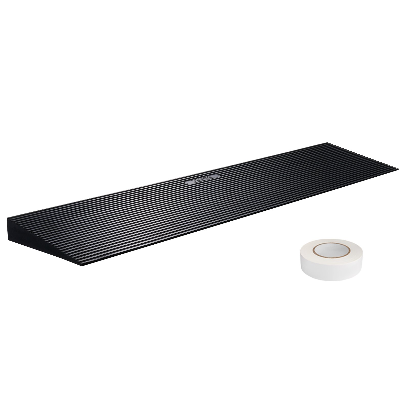 VEVOR 1.2" Rise Cuttable Threshold Ramp for Sweeping Robot, 35.4" Wide Natural Rubber Wheelchair Ramp, Non-Slip Solid Rubber Ramp with Double-Sided Tape for Doorways,Driveways,Bathroom,Smooth Tile