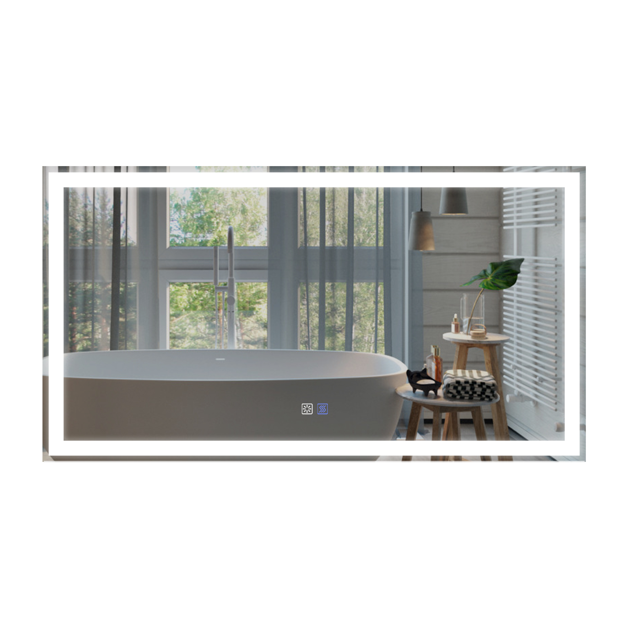 LED Bathroom Vanity Mirror with Light,55x 30inch, Anti Fog, Dimmable,Color Temper 5000K,Backlit + Front Lit,Both Vertical and Horizontal Wall Mounted Vanity Mirror(55x30)