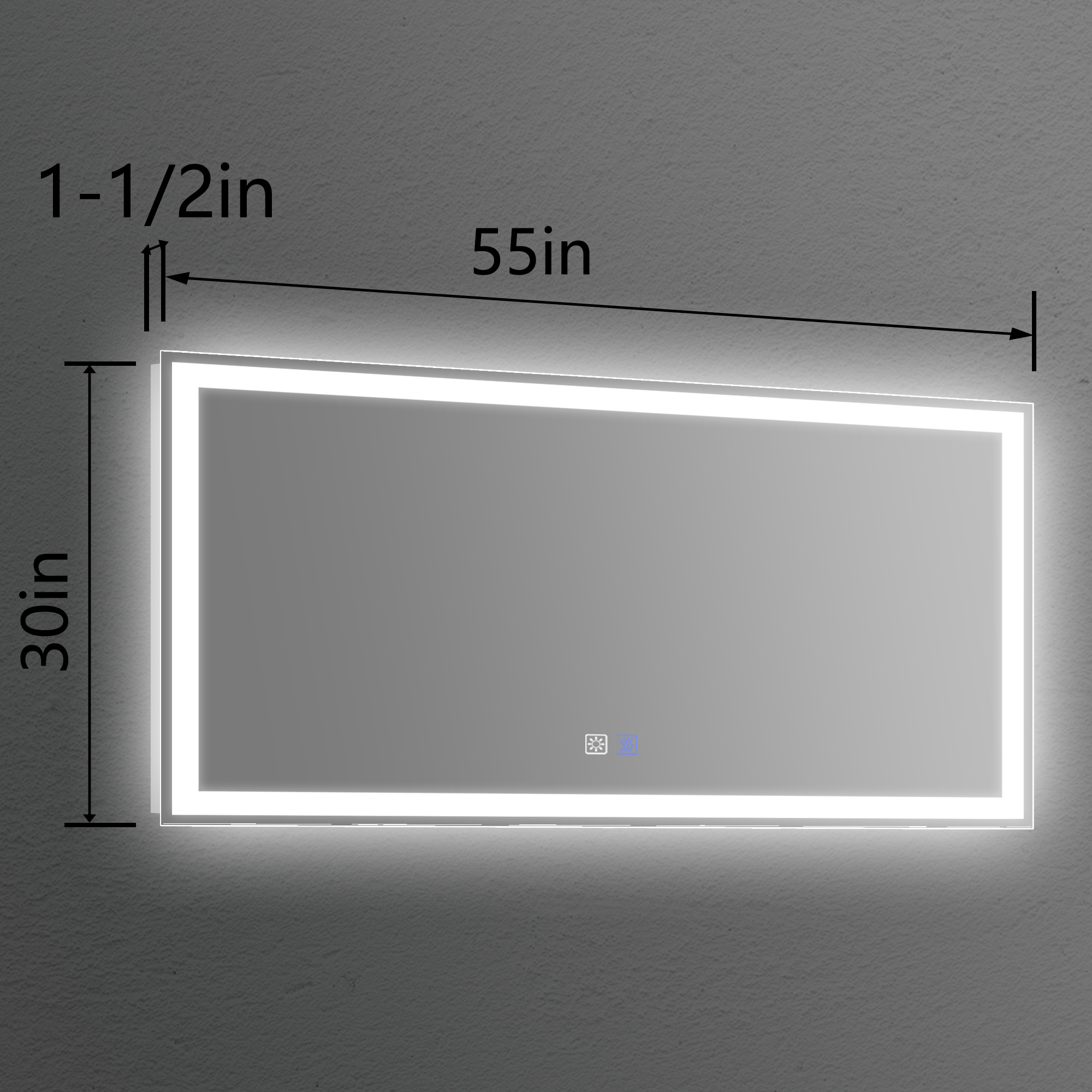 LED Bathroom Vanity Mirror with Light,55x 30inch, Anti Fog, Dimmable,Color Temper 5000K,Backlit + Front Lit,Both Vertical and Horizontal Wall Mounted Vanity Mirror(55x30)