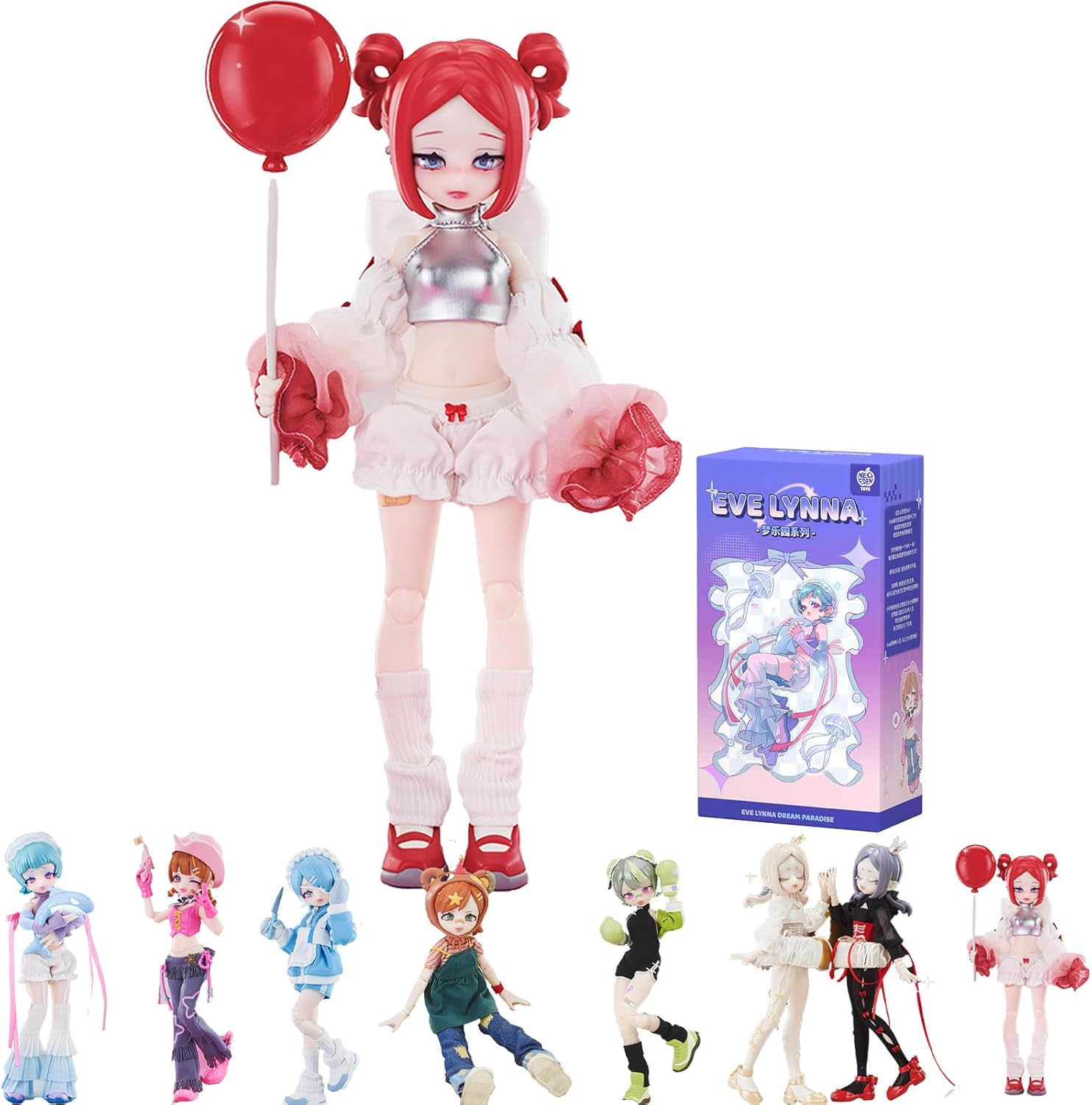 Eve Lynna Series Dream Paradise MJD Blind Box, Cute 18cm Ball Jointed Doll Dress Up Doll with Joints, Collection BJD Dolls Action Figure Toys Halloween Gift for Girls Boys