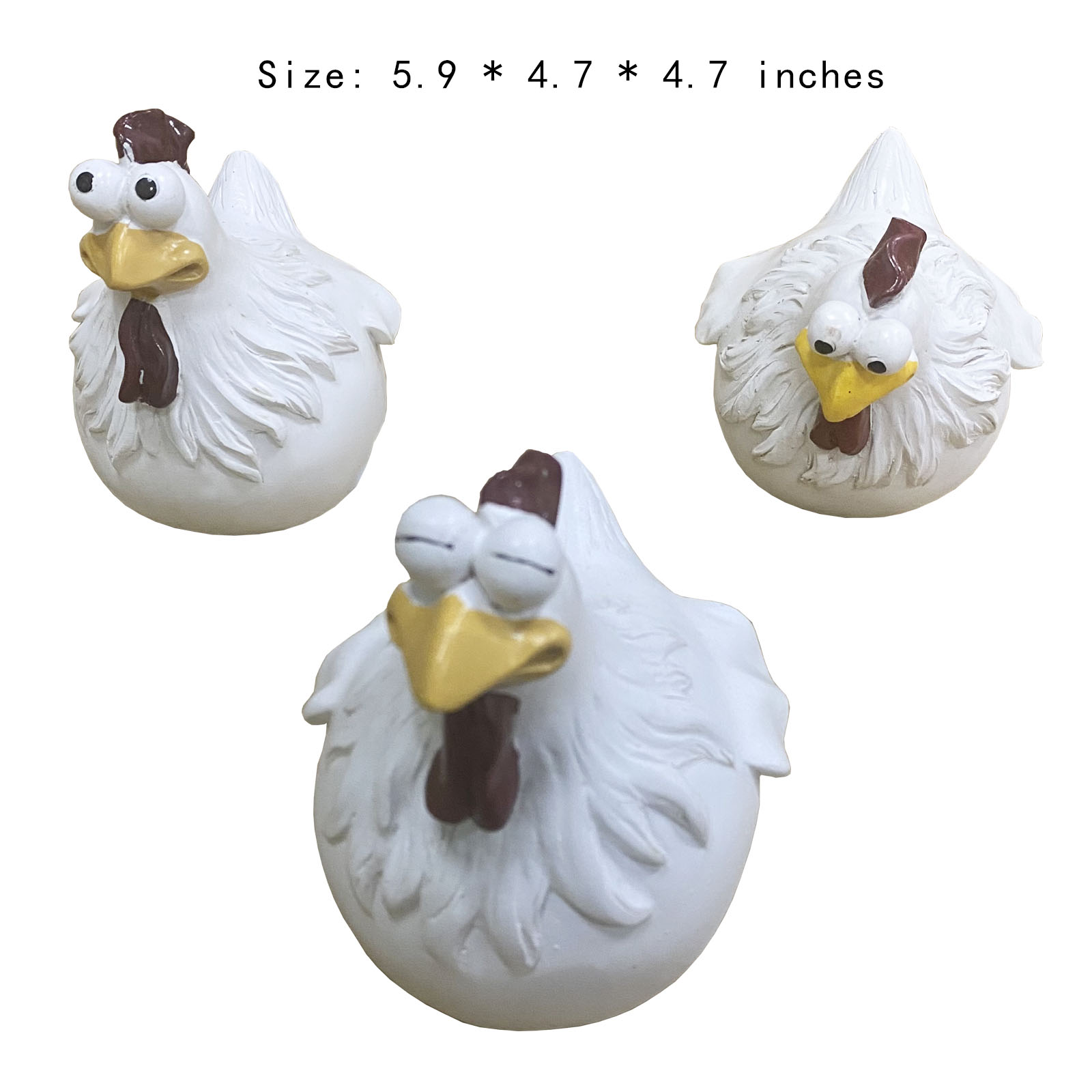 3 fun chicken fence decoration statues that are fun, waterproof, and fade resistant, suitable for courtyard, garden, and balcony decoration