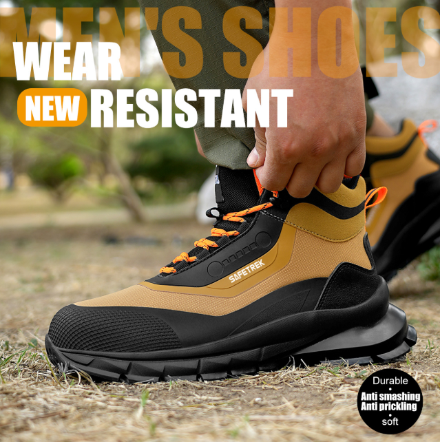 Anti-puncture Microfiber Leather Insurance Lightweight Breathable Safety Boots Labor Protective Shoes, Anti-slip, Waterproof And Puncture-proof Steel Toe Footwear Work Boots FOR Outdoor/Hiking/Construction, All-seasons