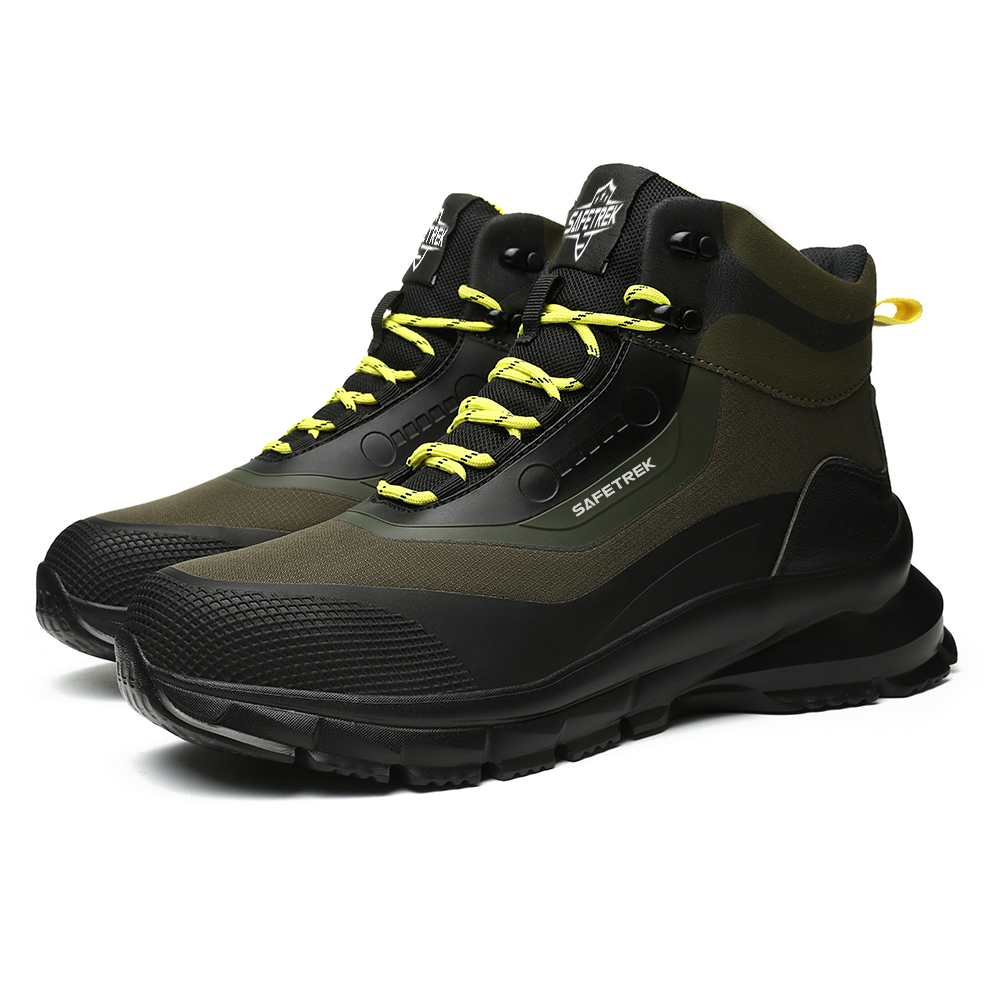 Anti-puncture Microfiber Leather Insurance Lightweight Breathable Safety Boots Labor Protective Shoes, Anti-slip, Waterproof And Puncture-proof Steel Toe Footwear Work Boots FOR Outdoor/Hiking/Construction, All-seasons