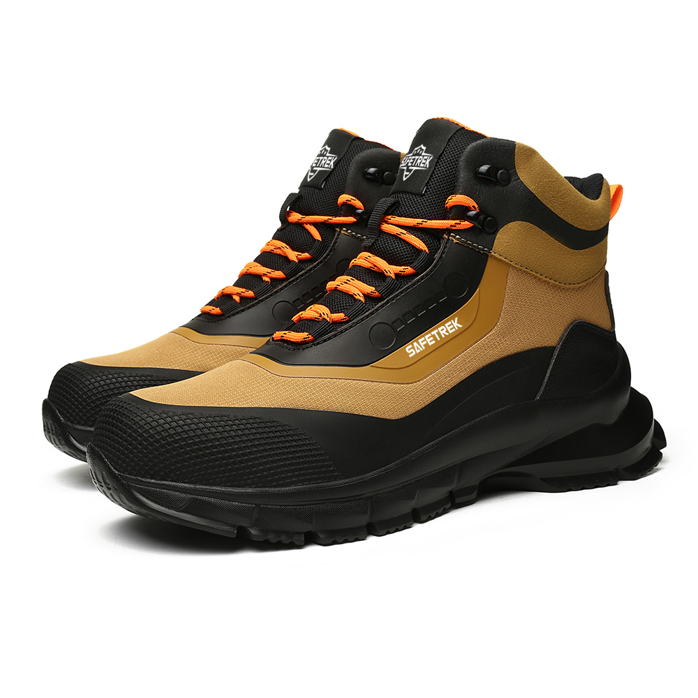 Anti-puncture Microfiber Leather Insurance Lightweight Breathable Safety Boots Labor Protective Shoes, Anti-slip, Waterproof And Puncture-proof Steel Toe Footwear Work Boots FOR Outdoor/Hiking/Construction, All-seasons
