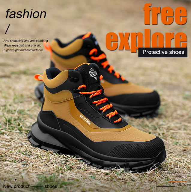 Anti-puncture Microfiber Leather Insurance Lightweight Breathable Safety Boots Labor Protective Shoes, Anti-slip, Waterproof And Puncture-proof Steel Toe Footwear Work Boots FOR Outdoor/Hiking/Construction, All-seasons