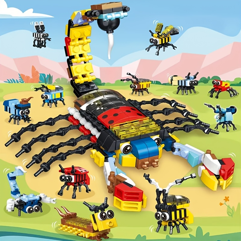 Animal InsectMini Building Block Set, 912pcs Creative Toy Model, A Total of 24 Insect Building Kits, Gifts for, Kids, Boys and Girls