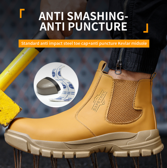 [Anti-Slip Safety Boots] Anti-Slip Unisex Safety Work Boots | High-Strength Protection, Wear-Resistant, Tear-Resistant, Anti-Puncture, Anti-Pressure | Suitable for Warehouses, Construction Sites, Hiking, Factories