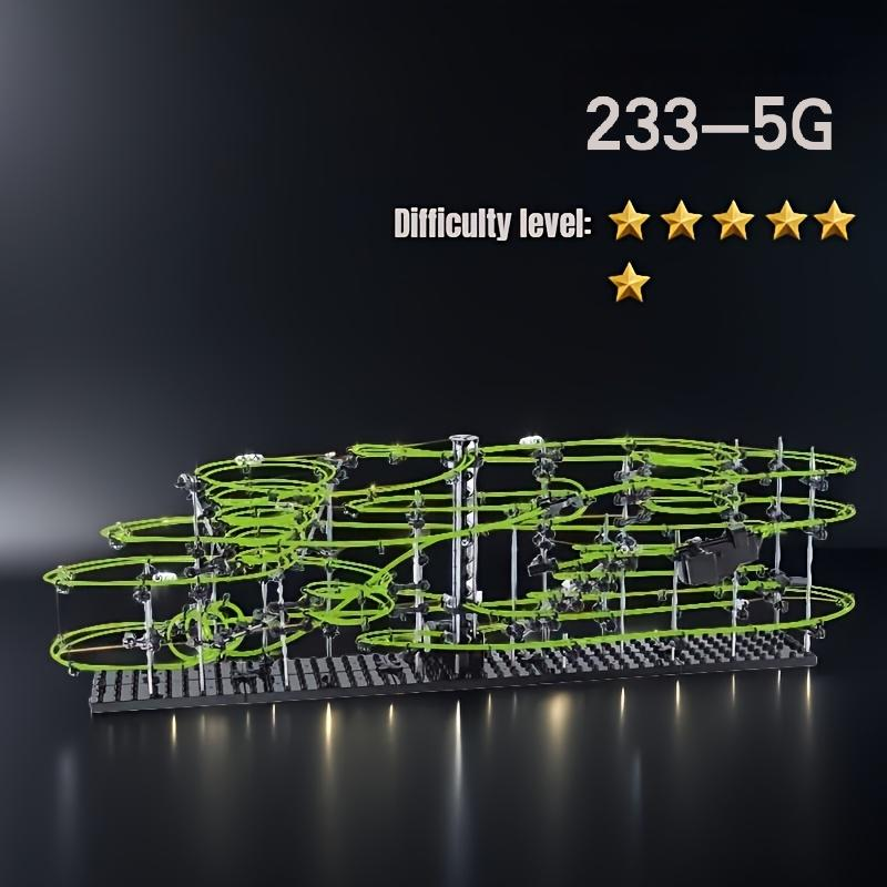 Roller coaster track building toys(Luminous), pinball track toys; multiple levels available to suit both beginners and advanced players.(233-5g)