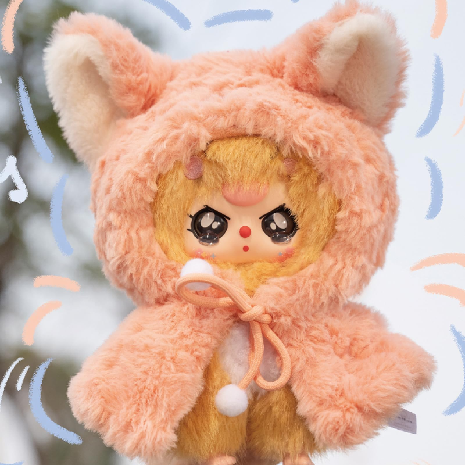 Baby Three I’m not a warrior Plush Doll Blind Box, Cute Mystery Plush Toys Stuffed Doll Collectible for Birthday Gift 1pc
