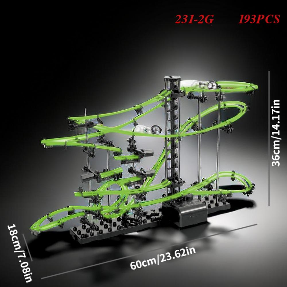 Roller coaster track building toys(Luminous), pinball track toys; multiple levels available to suit both beginners and advanced players.（231-2g）