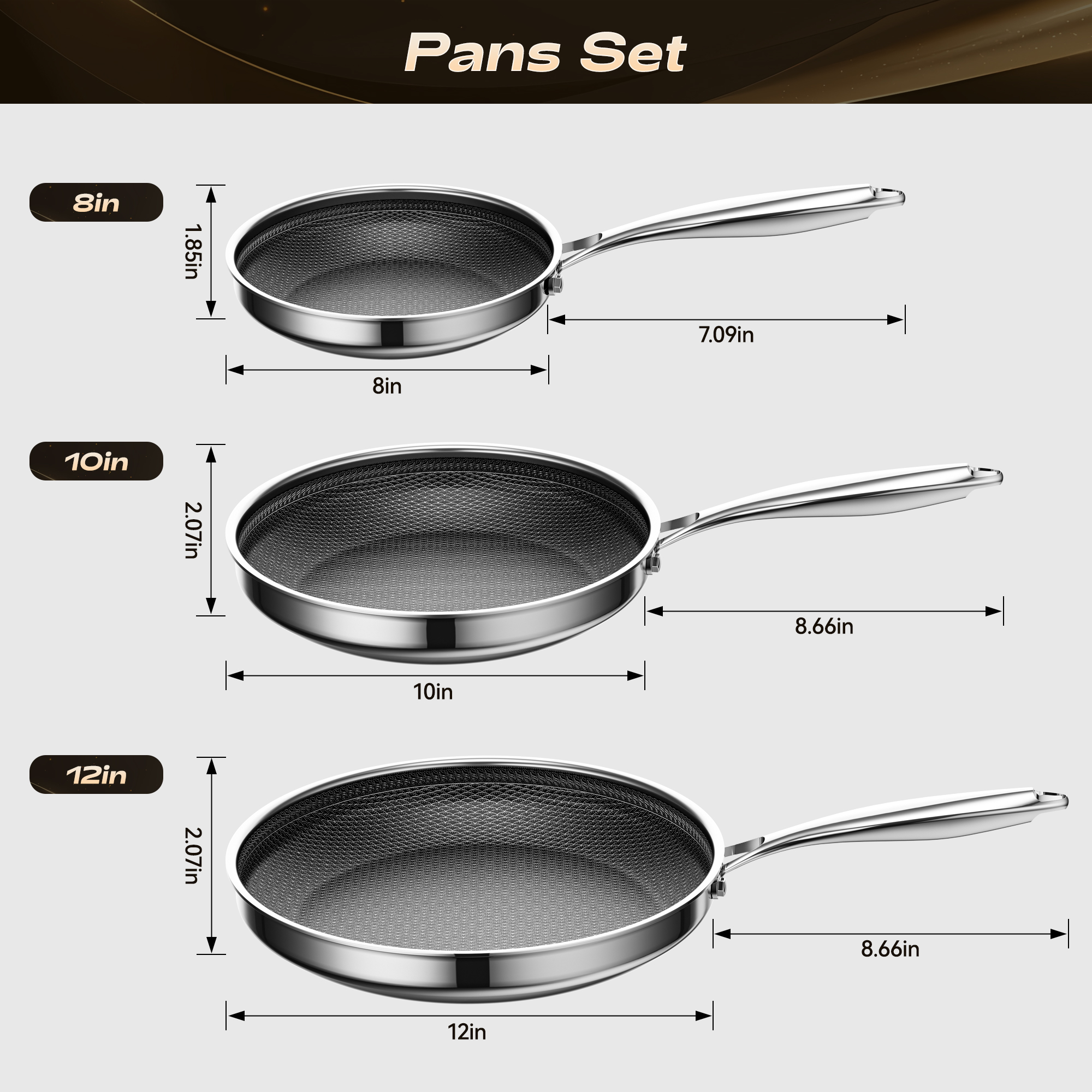 Zeropan Hybrid Nonstick 8 Inch Frying Pan,Non stick Frying Pan,Stay-Cool Handle, Dishwasher-Friendly, Oven-Safe Up to 600°F, Induction Ready, Compatible with All Cooktops