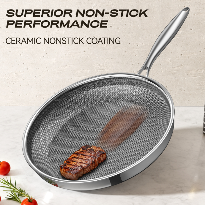 Zeropan Hybrid Nonstick 8 Inch Frying Pan,Non stick Frying Pan,Stay-Cool Handle, Dishwasher-Friendly, Oven-Safe Up to 600°F, Induction Ready, Compatible with All Cooktops