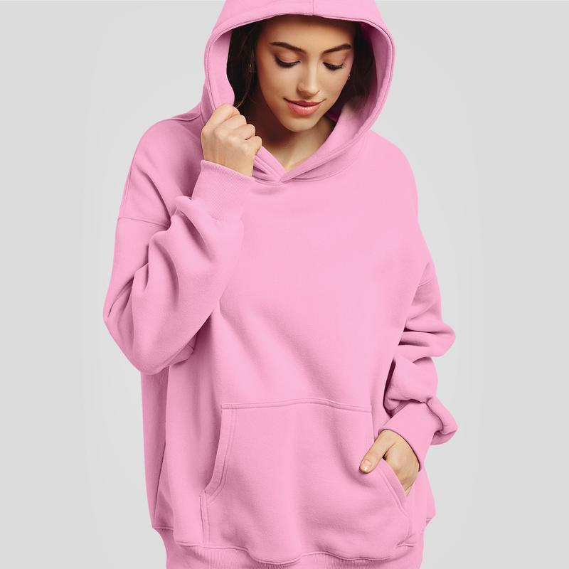 Women's Casual Oversized Pink Hoodie Pullover - Athletic&amp;Warm Long Sleeve Relaxed Fit Sweatshirt in Soft Fleece Material Perfect for Everyday Wear &amp; Leisure Activities
