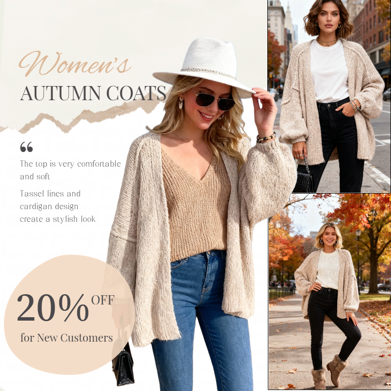 Womens Oversized Cardigan Sweaters Open Front Chunky Knit Casual Long Lantern Sleeve Fall Sweater Coats Soft Cozy Material Below Hip Length Boyfriend Slouchy Style