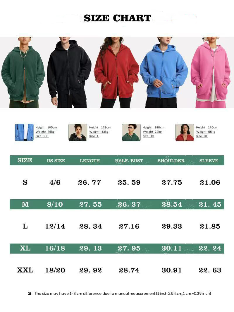 Casual Oversized Double-Zipper Hoodie - Athletic &amp; Warm Long Sleeve Relaxed Fit Sweatshirt in Soft Material Perfect for Men's &amp; Women's Leisure Sweaters Unisex Vintage Womenswear Pullover Basic Winter