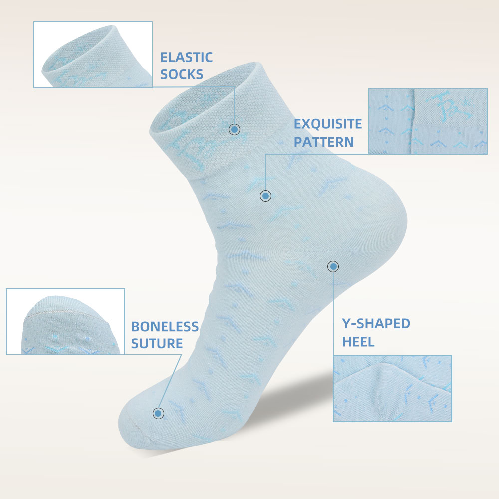 Women's blue grass breathable sweat-absorbent high-value versatile simple and fresh mid-tube socks twelve pairs(Twelve pairs)