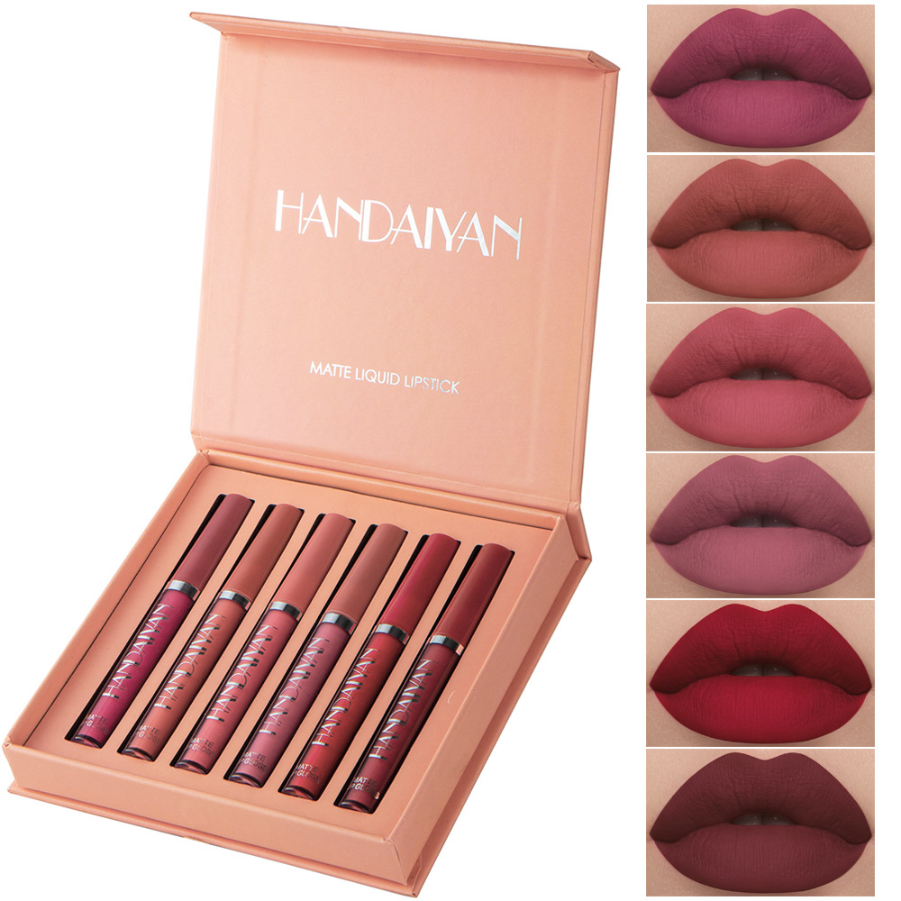 6pcs Velvet Matte Liquid Lipstick Set, Waterproof &amp; Long-Lasting, Non-Sticky Hydrating Formula, Perfect for All Skin Tones - Ideal Gift for Valentine's Day, Christmas, Halloween