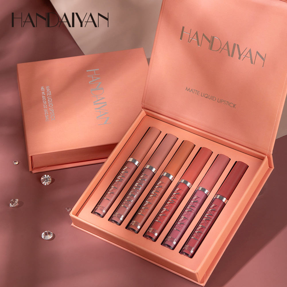 6pcs Velvet Matte Liquid Lipstick Set, Waterproof &amp; Long-Lasting, Non-Sticky Hydrating Formula, Perfect for All Skin Tones - Ideal Gift for Valentine's Day, Christmas, Halloween