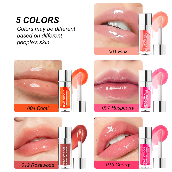 YOUNG VISION Mint Lip Oil, 5 Colors /set, Lip Tint, Water Mist Lip Dew, Moisturizing Lip Liquid