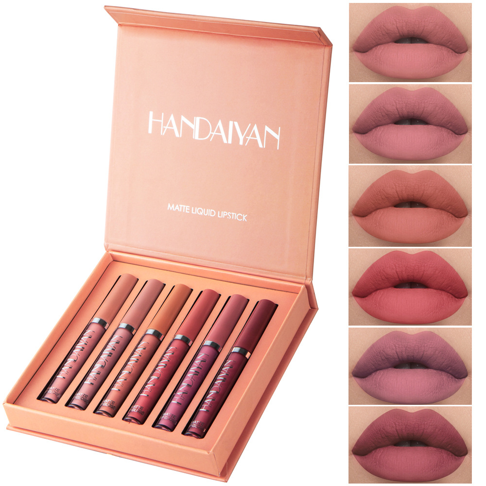 6pcs Velvet Matte Liquid Lipstick Set, Waterproof &amp; Long-Lasting, Non-Sticky Hydrating Formula, Perfect for All Skin Tones - Ideal Gift for Valentine's Day, Christmas, Halloween