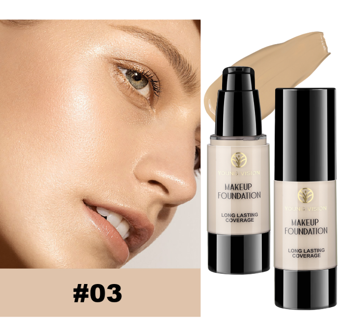 young vision 3 color matte pressed foundation brighten skin tone hide pores correct skin tone concealer