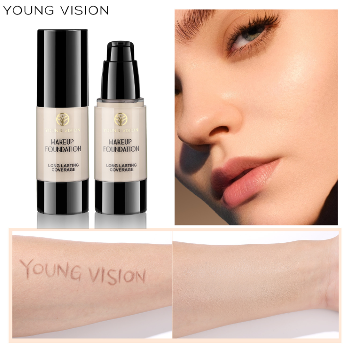 young vision 3 color matte pressed foundation brighten skin tone hide pores correct skin tone concealer