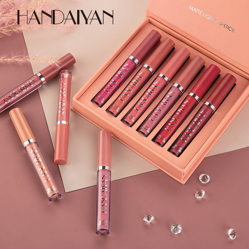 6pcs Velvet Matte Liquid Lipstick Set, Waterproof &amp; Long-Lasting, Non-Sticky Hydrating Formula, Perfect for All Skin Tones - Ideal Gift for Valentine's Day, Christmas, Halloween