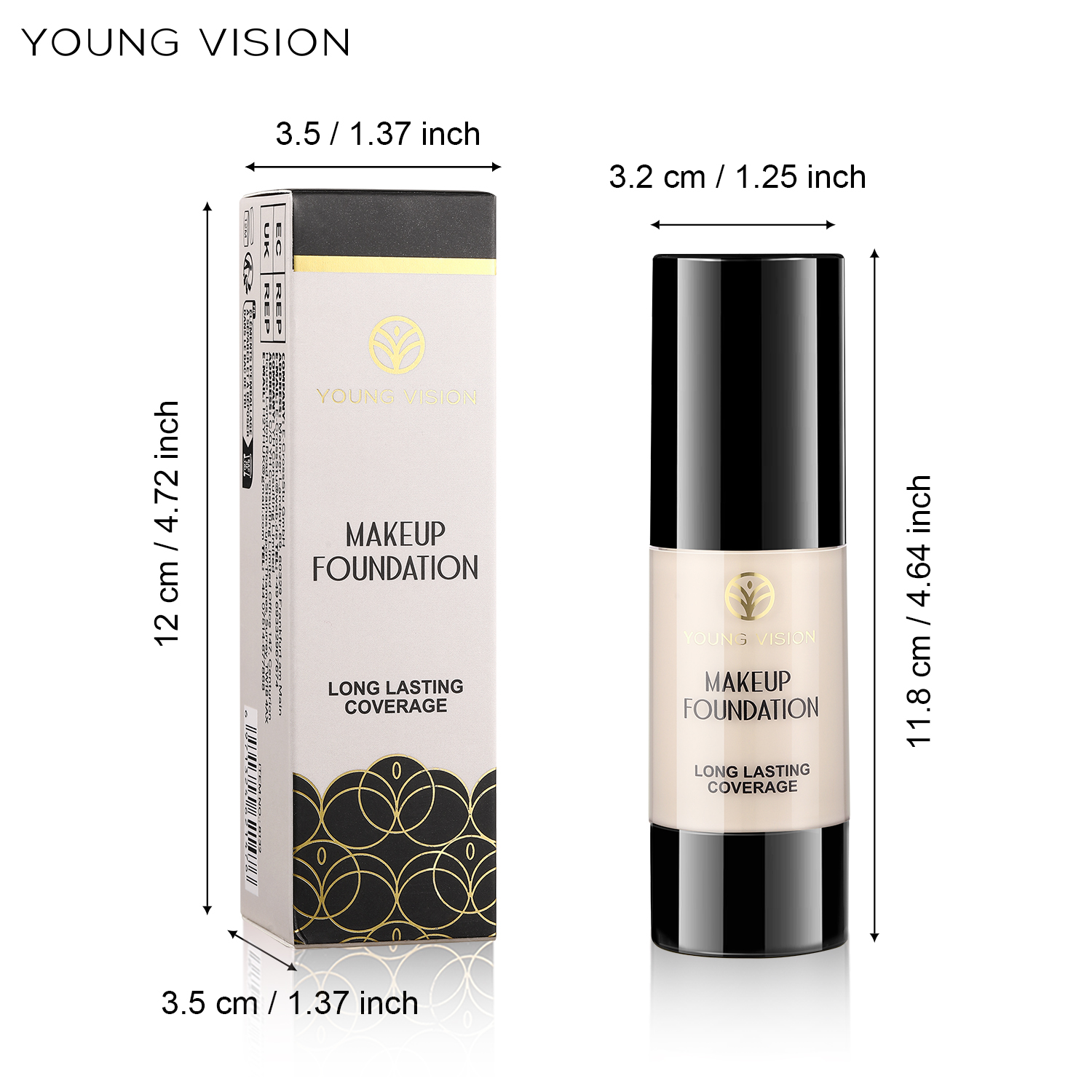 young vision 3 color matte pressed foundation brighten skin tone hide pores correct skin tone concealer