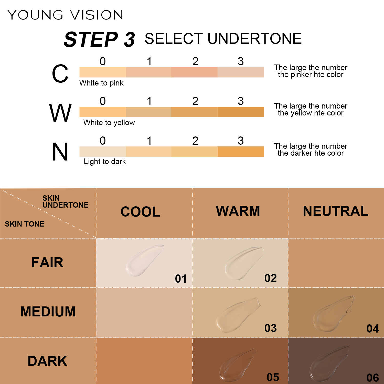 young vision 3 color matte pressed foundation brighten skin tone hide pores correct skin tone concealer