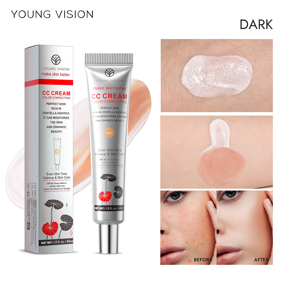 YOUNG VISION 2-color light delicate repair color change isolation CC cream watery thin natural nude sunscreen concealer liquid