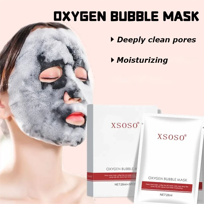 Bubble Mask - 5 Pieces in 1 Box - Deep Cleansing & Pore Tightening Facial Treatment for Radiant Skin