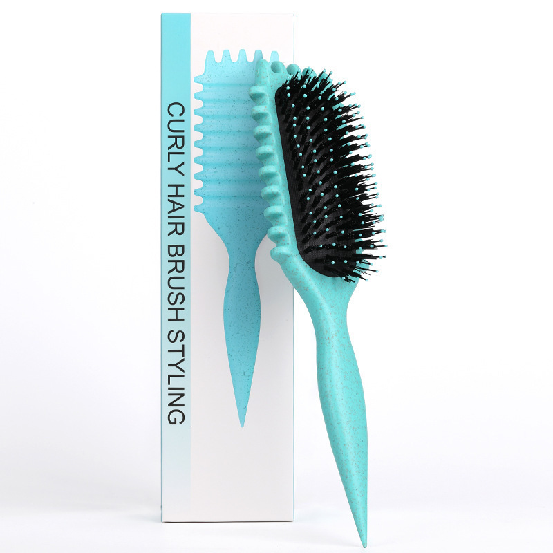Best-selling bouncing curly defining styling comb air cushion comb striped wavy curl wheat straw smooth hair airbag comb